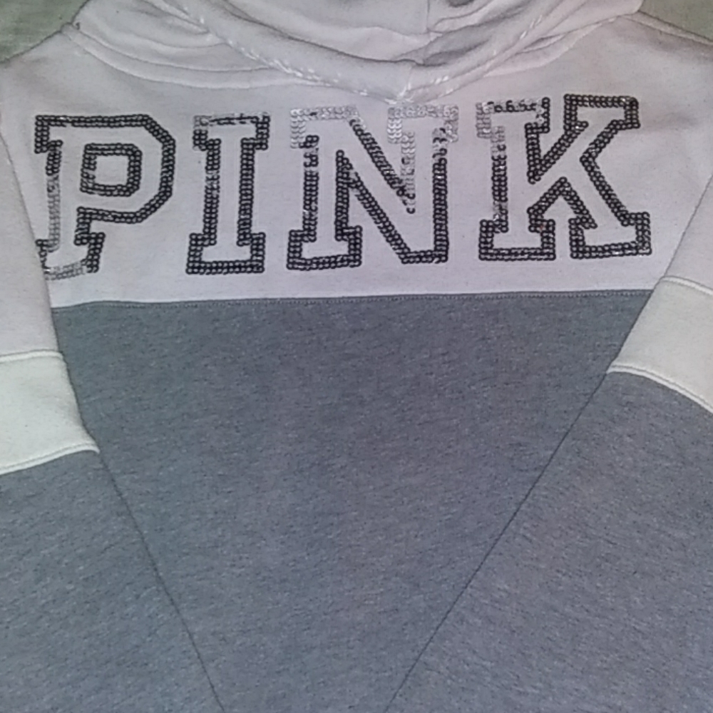 PINK colorblock bling hoodie